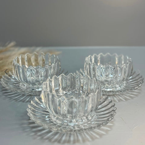 Bols tulipes de luxe avec sous-verre - Lot de 6 - 12 pièces