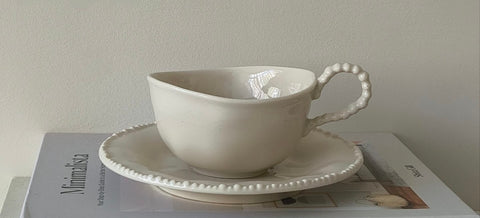 Pack vaisselle complet "Pearl" – Service 24 pièces + 6 tasses à café