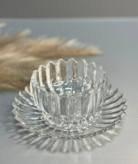 Bols tulipes de luxe avec sous-verre - Lot de 6 - 12 pièces