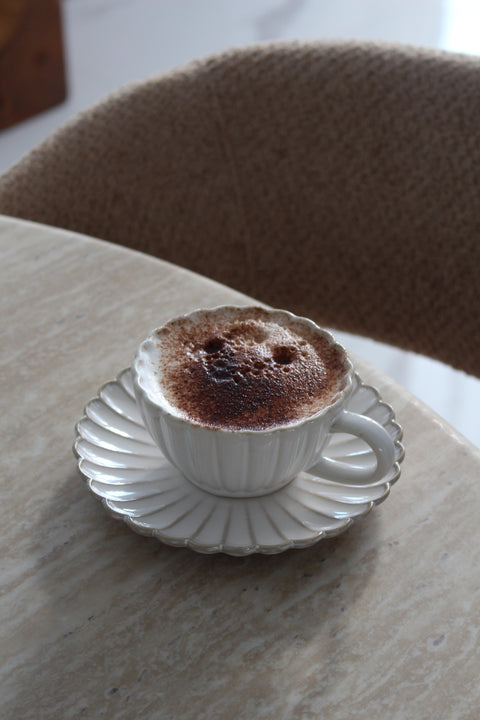 6 Tasses et sous-tasses en porcelaine Bloomy –220 ml