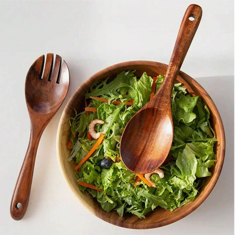 Salatbesteck aus Holz