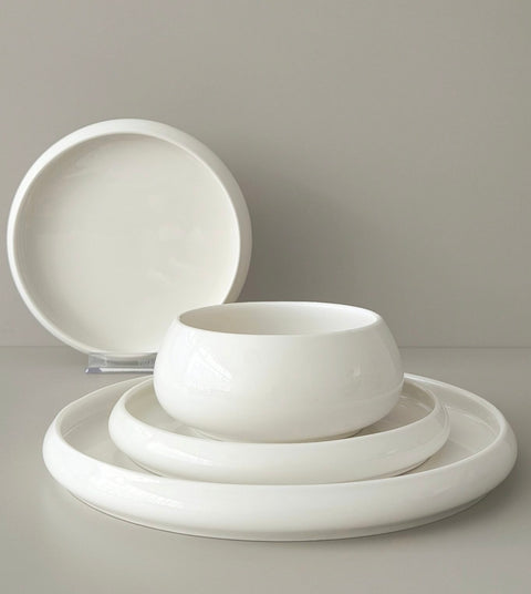 Service à Dîner BONDY – 24 pièces en Porcelaine Blanche
