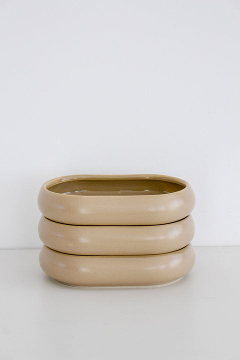 Plat ovale - BONDY BEIGE - LOT DE 3 pièces