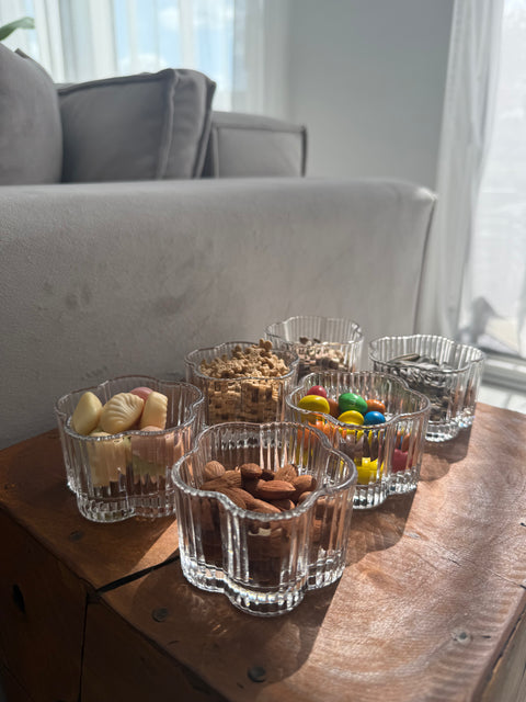 Lot de 6 Coupelles en Verre "Flower" – 100ml
