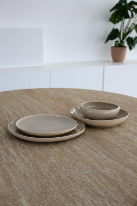 Service à dîner Barlès – 24 pièces beige design organique