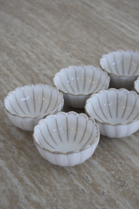 Mini coupelles à sauces en porcelaine Bloomy – Lot de 6 (Ø 9 cm)