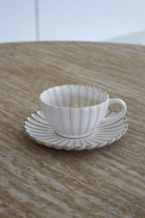 6 Tasses et sous-tasses en porcelaine Bloomy –220 ml