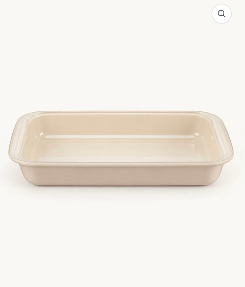 Plat de cuisson en verre beige Set de 3 pièces rectangulaire