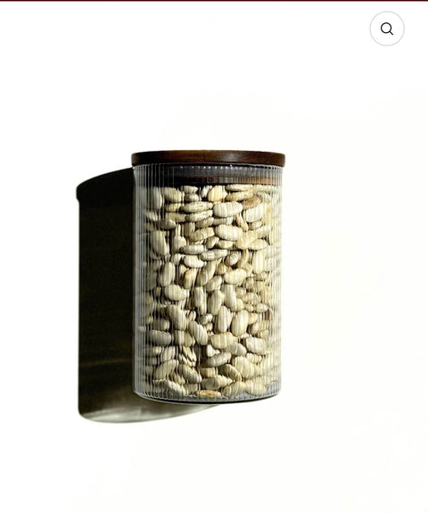 GRAND LOT DE 16 BOITE DE RANGEMENT EN VERRE AVEC COUVERCLE EN BOIS D’ACACIA