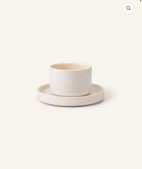 Noa Beige Blanc Set de tasses à café