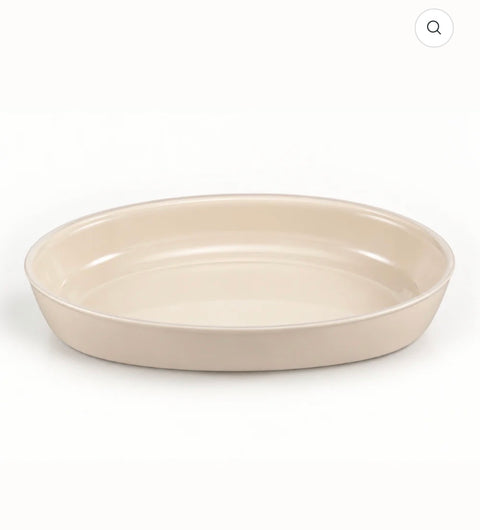 Plat de cuisson en verre beige Set de 3 pièces ovale