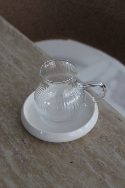 6 Sous-Tasses Porcelaine Bondy – Beige ou Blanc