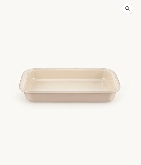 Plat de cuisson en verre beige Set de 3 pièces rectangulaire