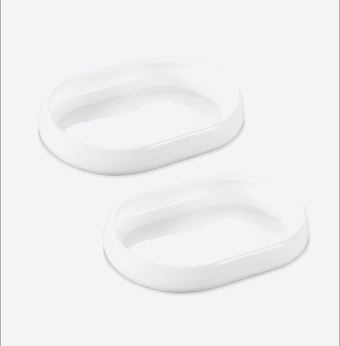 Ovaler Servierteller aus weißem Porzellan - 3er-Set