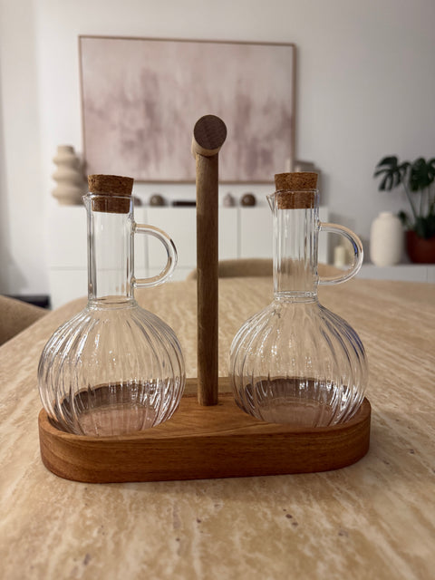 Duo d’Huiliers en Verre & Bois d’Acacia