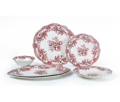 Service à dîner VINTAGE VERT ou ROUGE - 26 pcs