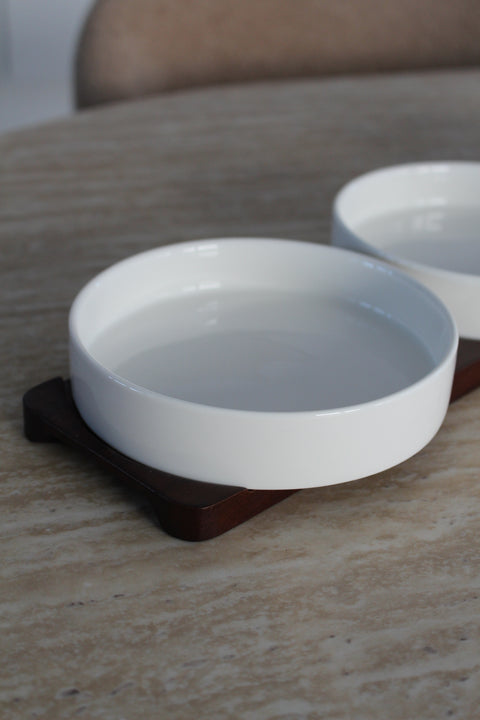 Moon Snack - plateau en bois et 3 assiettes