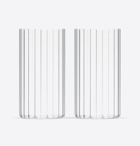 Stripe Wave Black Glass - 2er-Set Gläser 