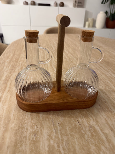 Duo d’Huiliers en Verre & Bois d’Acacia