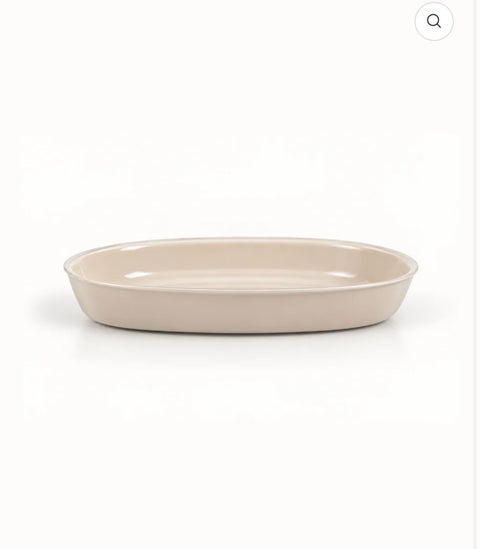 Plat de cuisson en verre beige Set de 3 pièces ovale