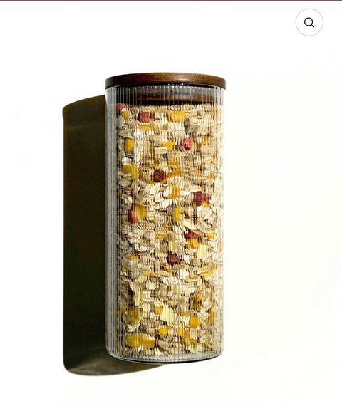 GRAND LOT DE 16 BOITE DE RANGEMENT EN VERRE AVEC COUVERCLE EN BOIS D’ACACIA