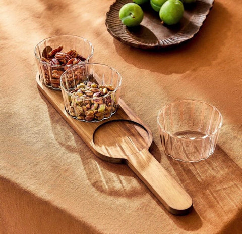PLAT avec 3 bols  en bois d’acacia