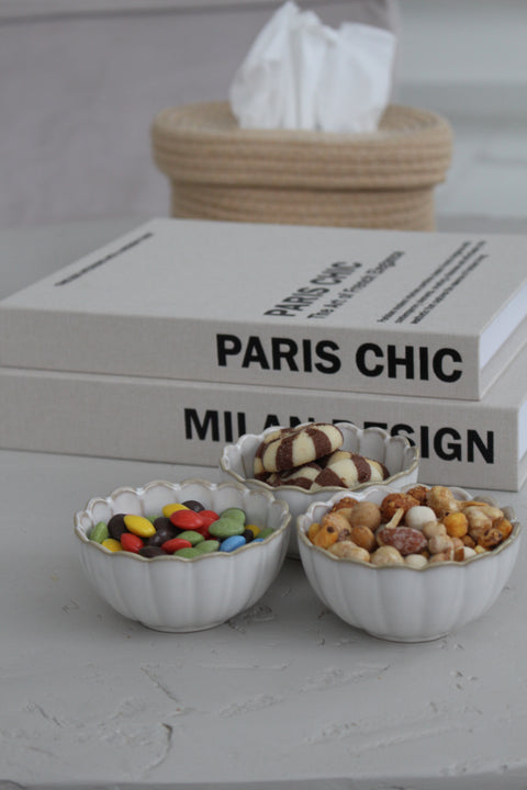 6 Mini coupelles dips - porcelaine Bloomy