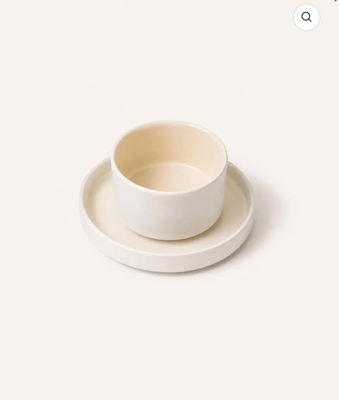 Noa Beige Blanc Set de tasses à café