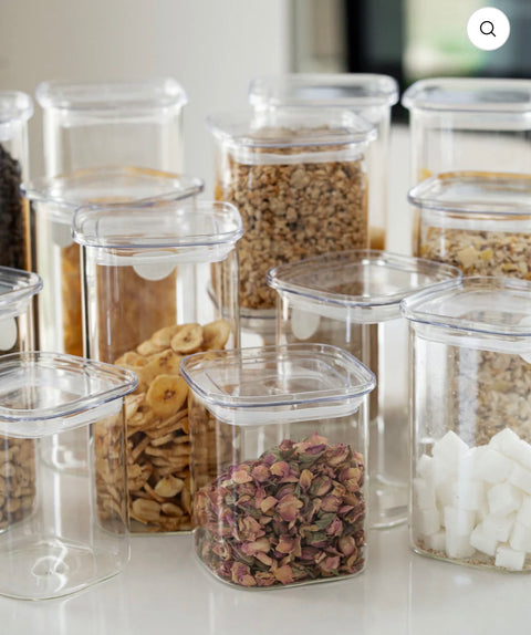 GRAND LOT DE 16 BOITE DE RANGEMENT EN VERRE AVEC COUVERCLE