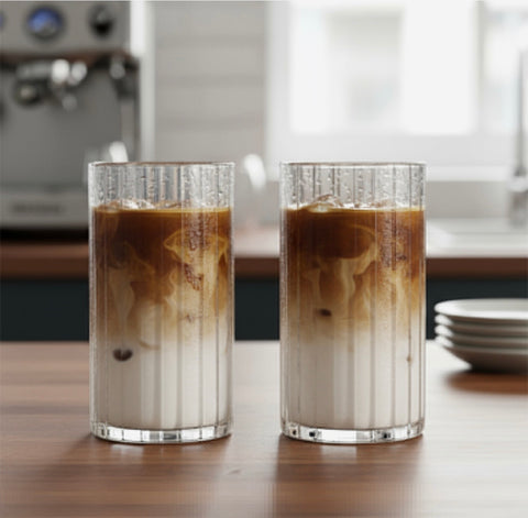 Stripe Wave Black Glass - 2er-Set Gläser 