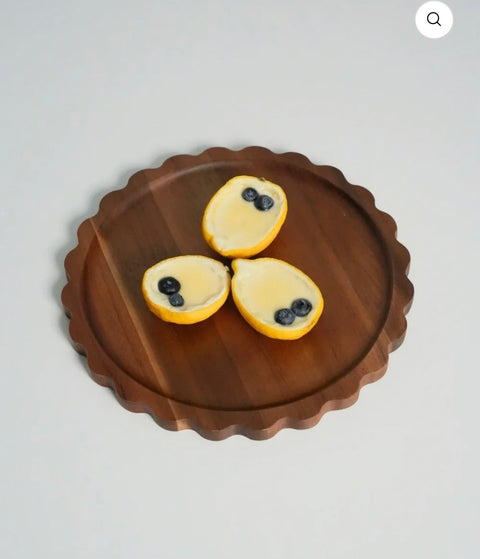 Plat rond en bois d'Acacia