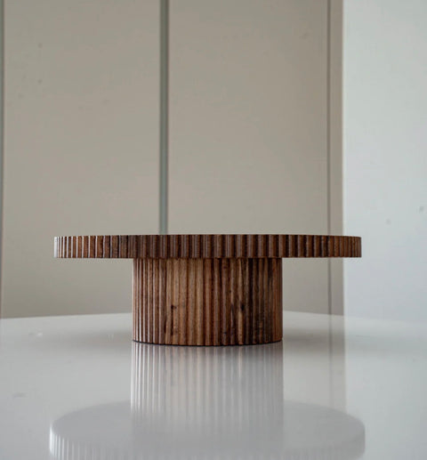 Plateau à Gâteau en Bois d’Acacia – Présentoir Élégant 30 cm