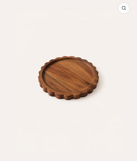 Plat rond en bois d'Acacia