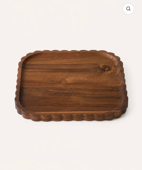 Plat carré en bois d'Acacia