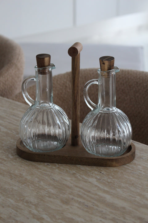 Duo d’Huiliers en Verre & Bois d’Acacia