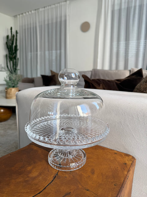 Présentoir à Gâteau en Verre avec Cloche Élégance Cristal - PERLE