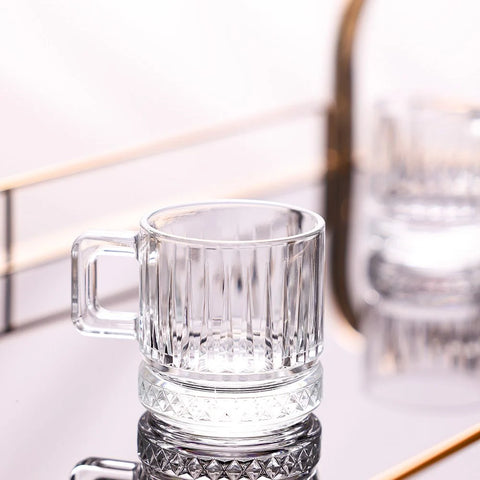 Lot de 6 Mugs Elysia en Verre Empilables – Design Compact & Élégant