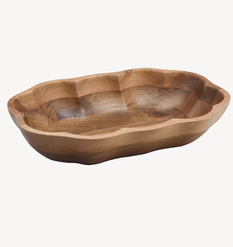 Plat sculpté en bois d’acacia BLOOM