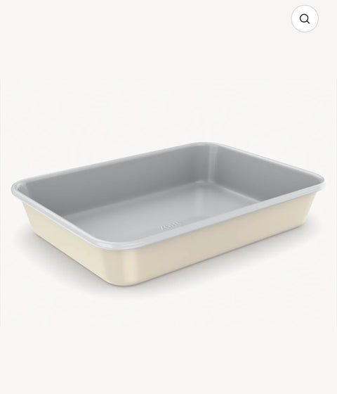 Plat De Cuisson Rectangulaire Beige | Revêtement en Céramique