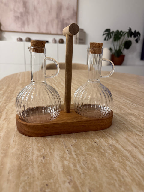 Duo d’Huiliers en Verre & Bois d’Acacia