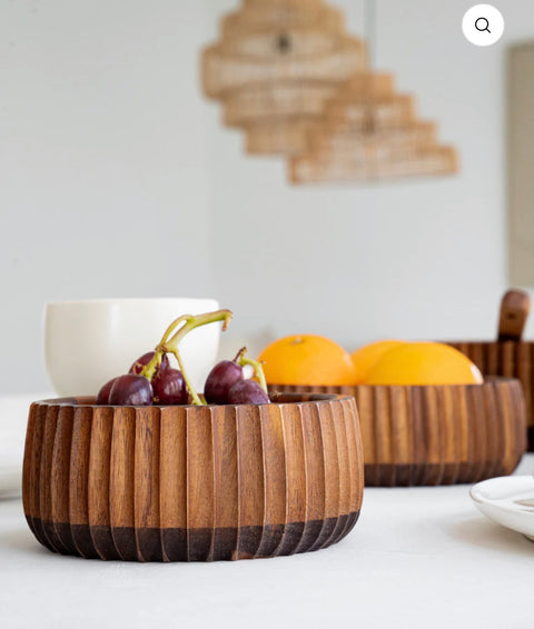 Bol Sculpté en Bois d’Acacia – 3 Tailles au Choix