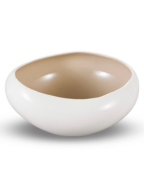 SALADIER BARLES BICOLORE | BLANC-TAUPE