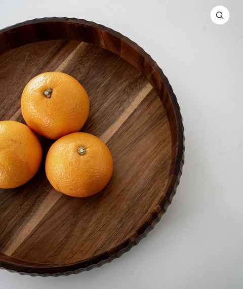 Plat rond en bois d’acacia | 30 cm