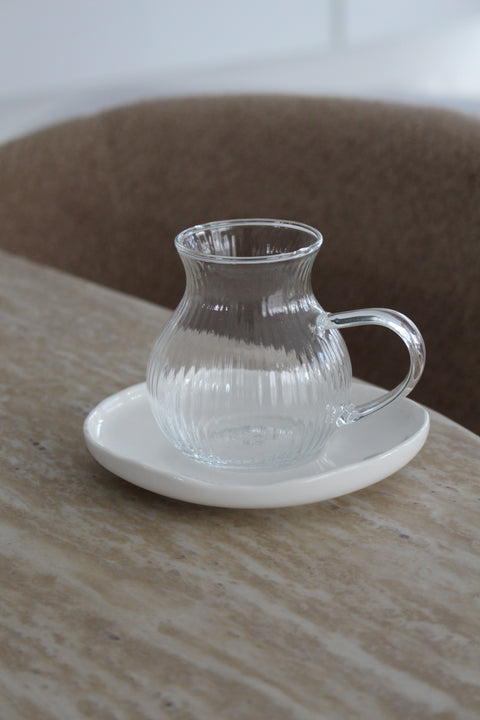 6 Sous-Tasses en Porcelaine Barles – Blanc Brillant