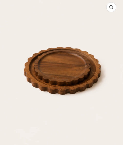 Plat rond en bois d'Acacia