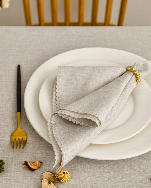 Beige cloth napkin - 6 pieces