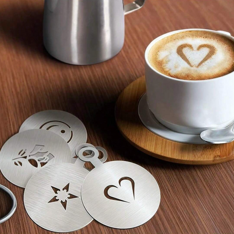 Lot de 12 Pochoirs à Café – Latte Art Créatif & Facile à la Maison