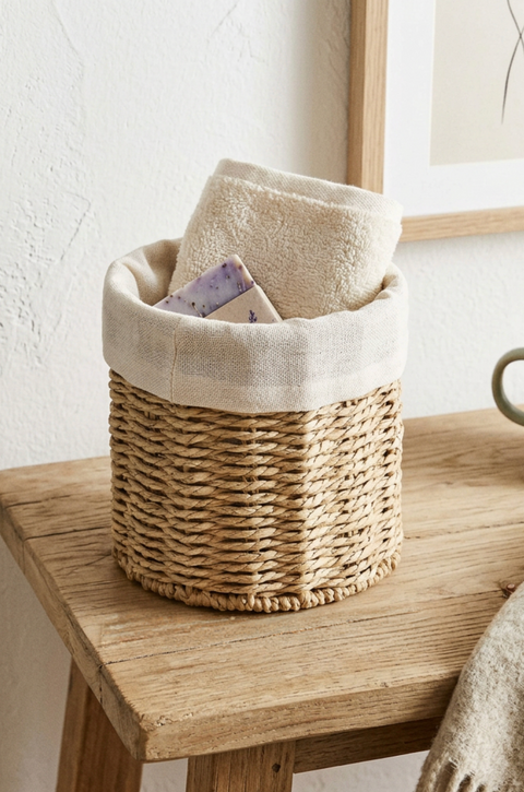 Corbeille Ronde -BOHO- avec Doublure en Lin