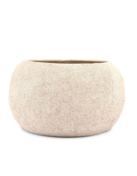 Vase CAVE en Grès Beige – 26 x H13,5 cm
