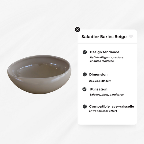 Saladier en céramique Barlès – Design organique